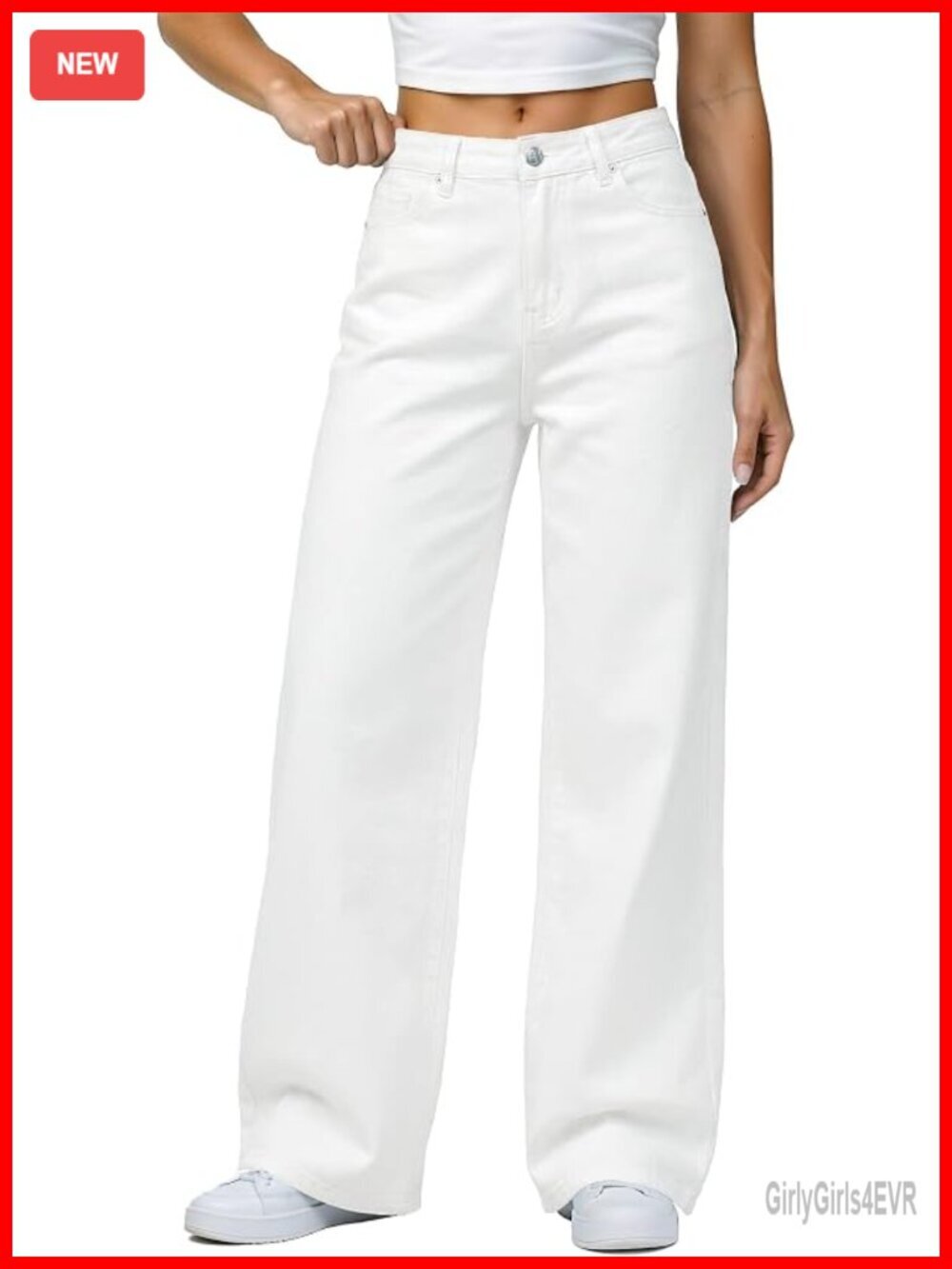 High Waisted Wide Leg Stretchy Denim Jeans for Women 90s Baggy Trouser Pants